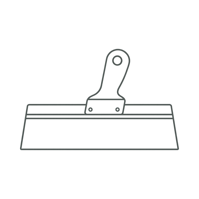 Illustration of a drywall taping knife set