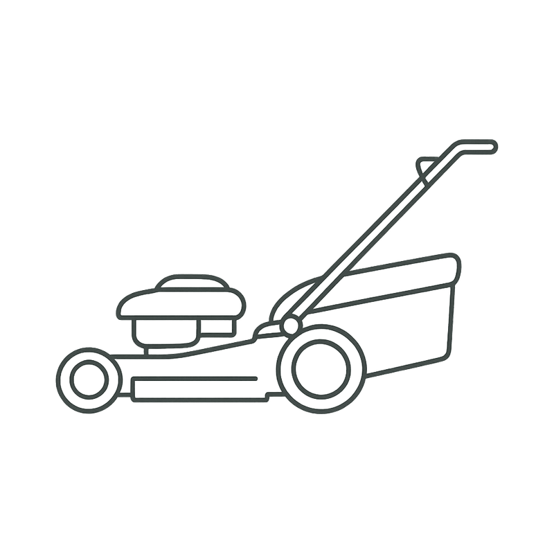 Illustration of a push lawn mower