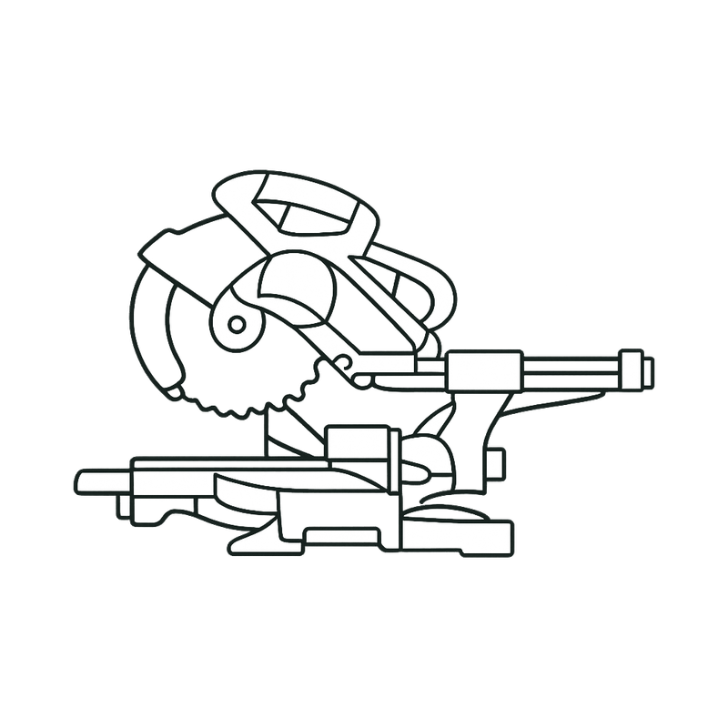 Illustration of a sliding compound miter saw